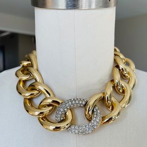 Givenchy Crystal & Gold-Tone Link Necklace
